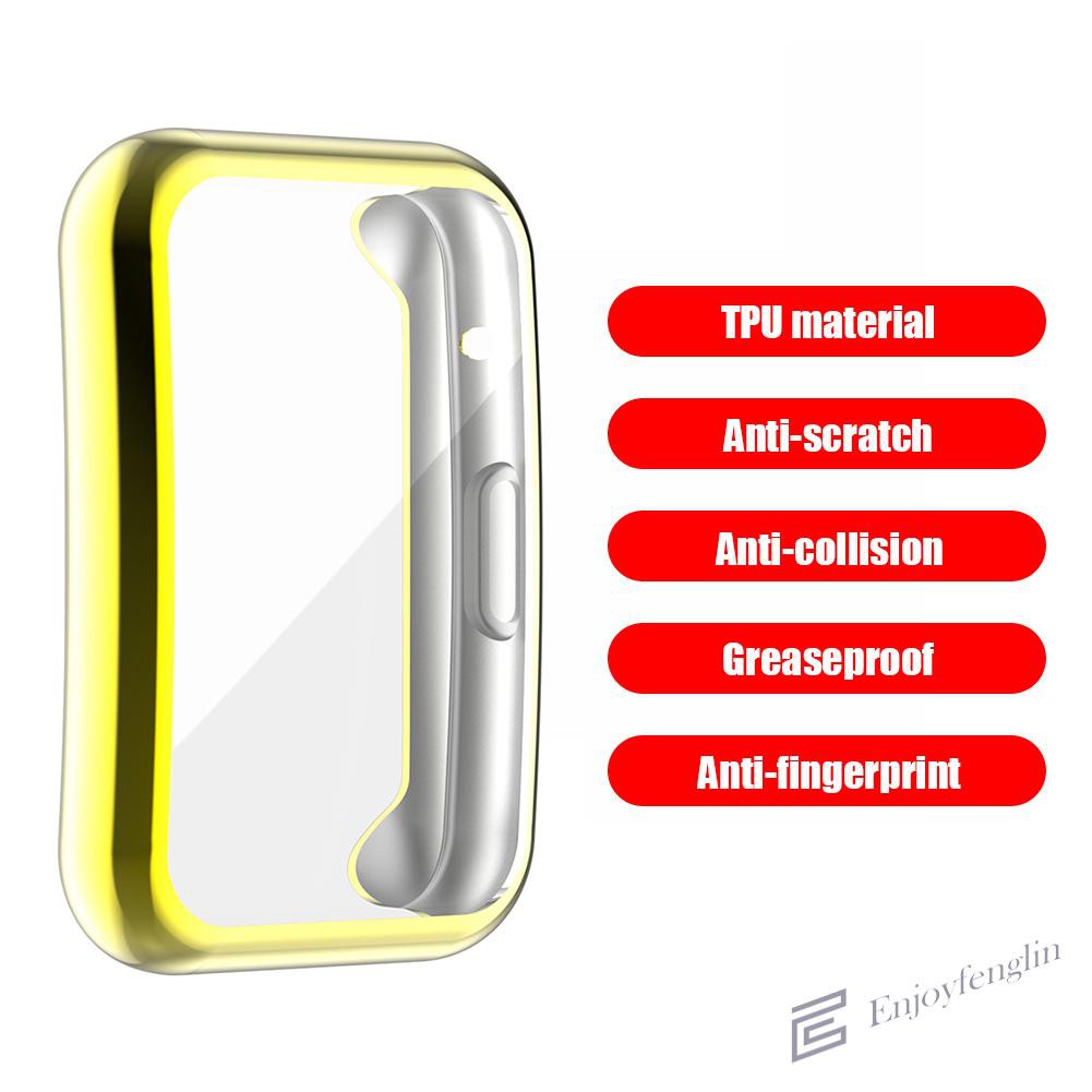 （En） TPU Protector Case Anti Scratches Full Cover Screen for Huawei Watch Fit 