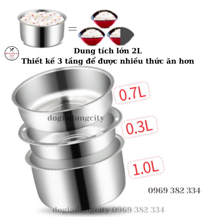 [CHÍNH HÃNG] Hộp Hâm Nóng Thức Ăn YOUYI Inox 304 - Dùng Cho Dân VP, Học Sinh, Người Đi Làm, Nấu Cơm