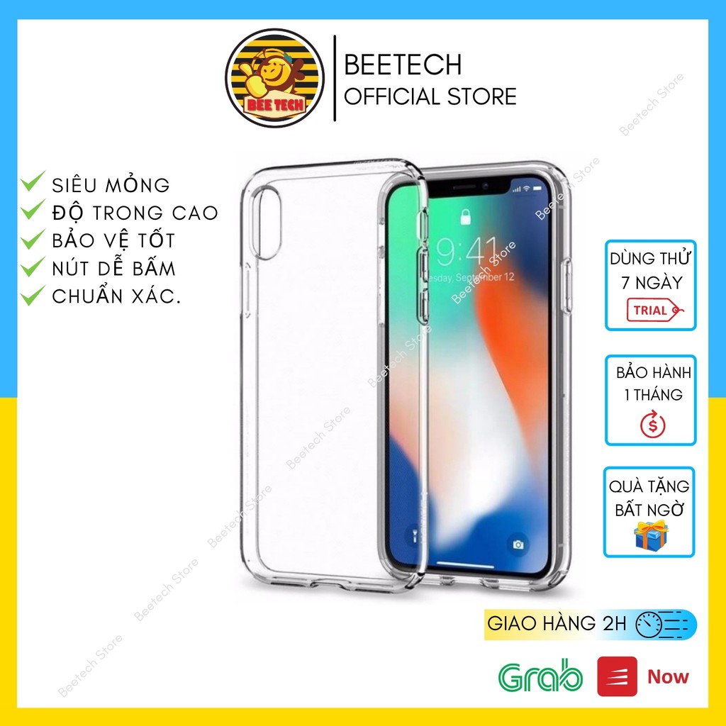 Ốp iphone trong suốt, ốp silicon cao cấp, siêu mỏng, ôm máy cho iPhone - Beetech