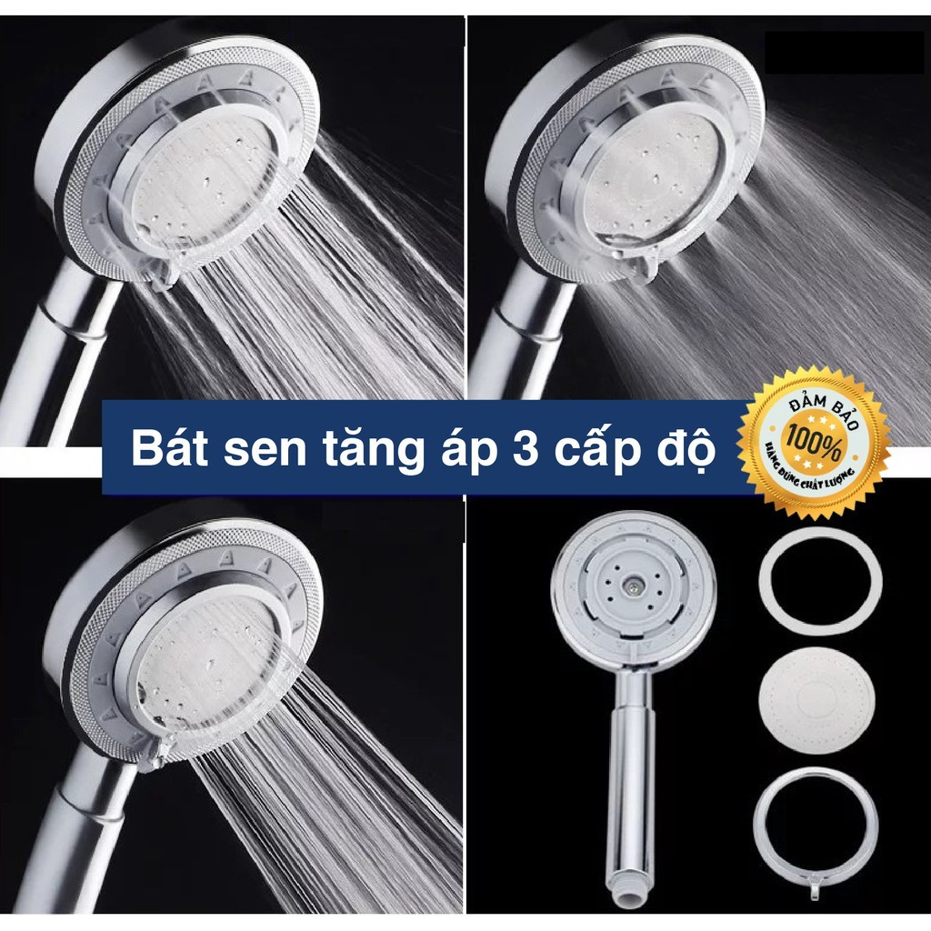 Tay Sen Tắm Vòi Hoa Sen Tăng Áp TS22 và Dây Sen Inox Và Cài Sen