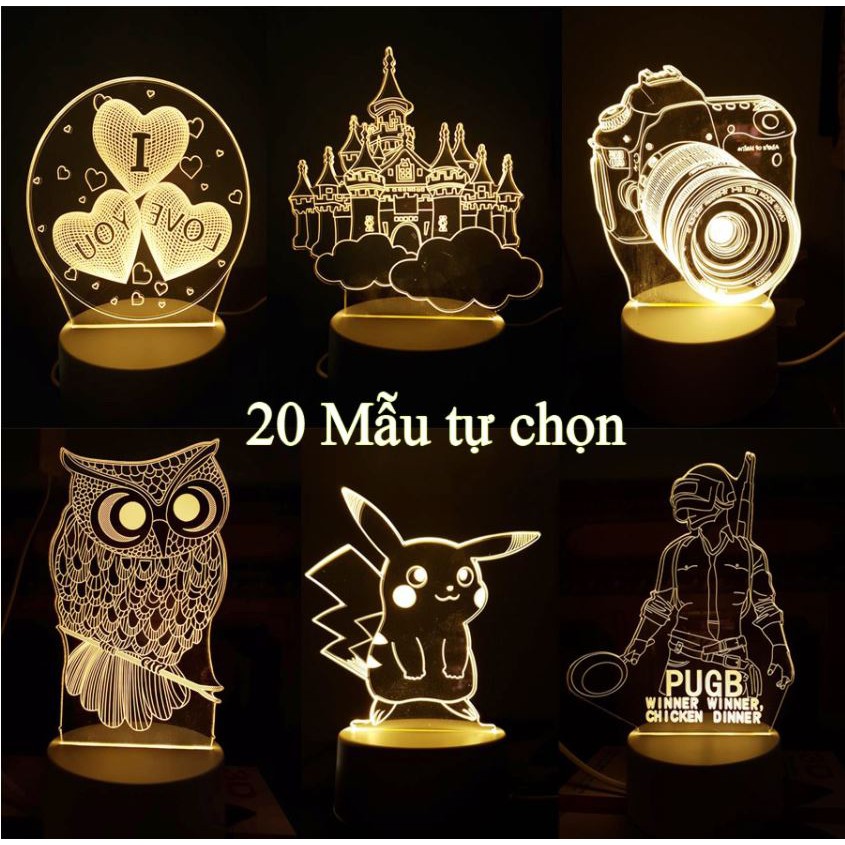 Đèn ngủ 3D để bàn, đèn trang trí phòng ngủ, khắc theo yêu cầu - Làm quà tặng sinh nhật, quà tặng đám cưới