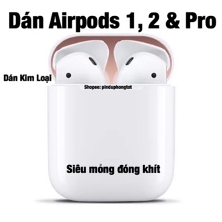Dán Chống Bụi Bẩn Cho Airpods Bộ 2 Miếng Dán Kim Loại 18K Airpod