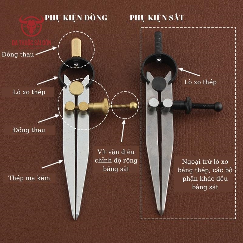 Compa kỹ thuật làm đồ da thủ công - Da Thuộc Sài Gòn - COMPA02-DONG