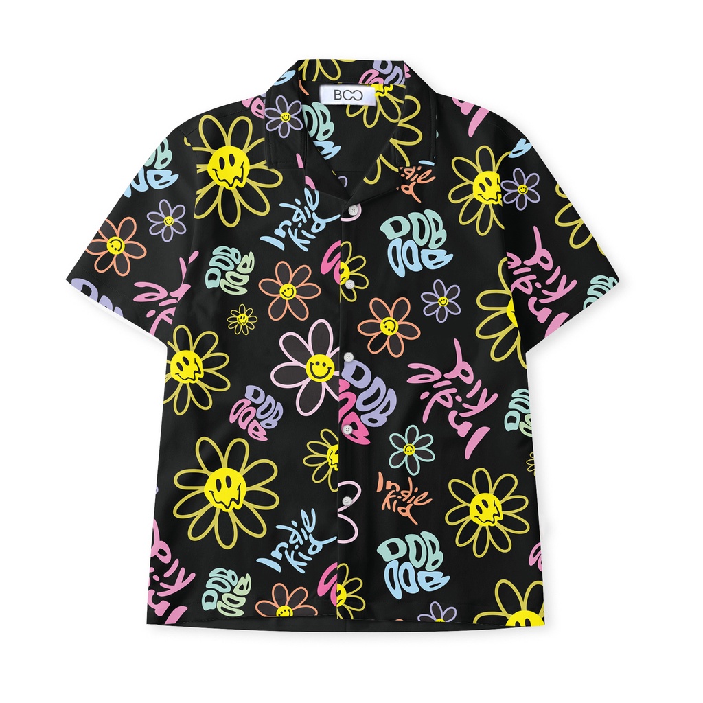 Áo Sơ Mi Nam Nữ Unisex BOO Oversize In Hoạ Tiết OOB Đen Trắng Phong Cách