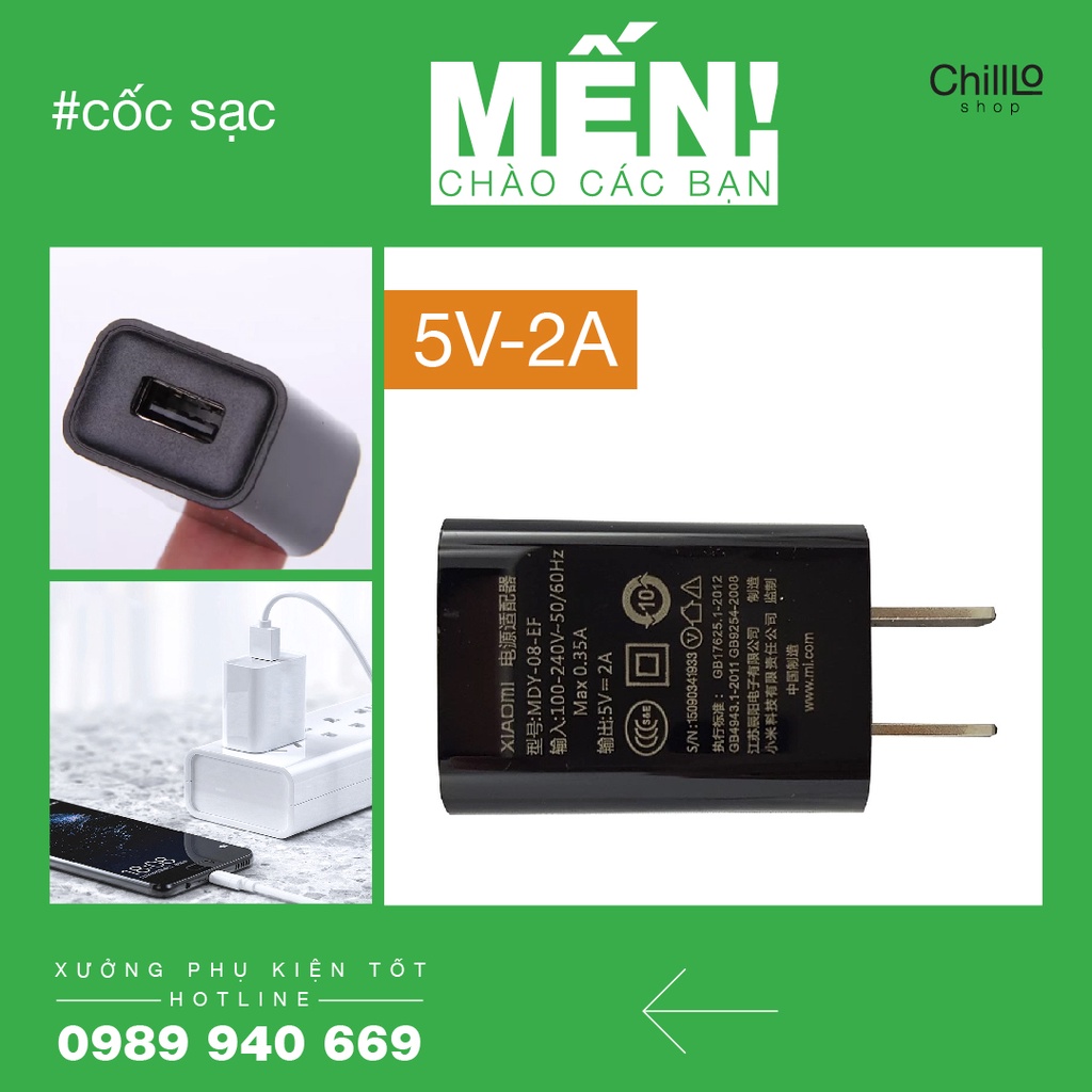 Cục Sạc Xiaomi 5V-2A - Adapter Củ Sạc Phù Hợp Thiết Bị Điện Thoại, Máy Tính Bảng Android & iOS