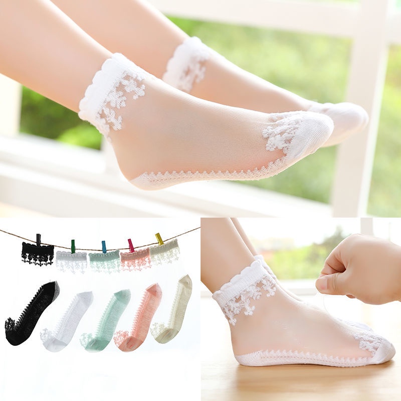 Bộ 5 Đôi Vớ Lưới Mỏng Thoáng Khí Thời Trang Mùa Hè Cho Bé