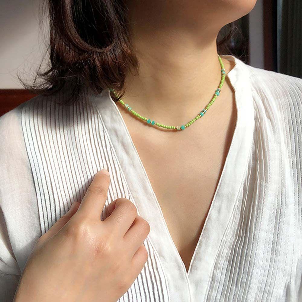 Vòng cổ Hạt Mã Não Nhiều Màu Phong Cách Bohemian Thời Trang VANES1