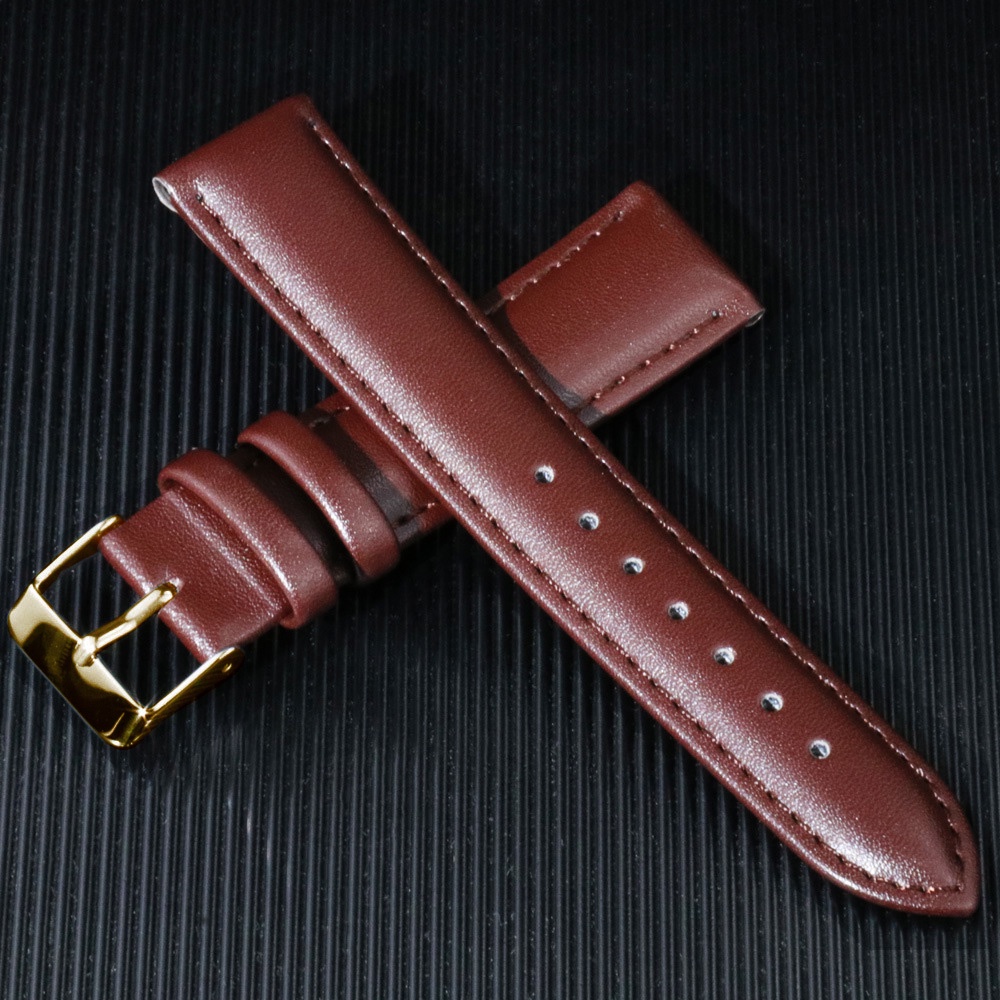 Dây Đeo Đồng Hồ Bằng Da Bò Thật 12mm 14mm 16mm 18mm 20mm 22mm 24mm Có Khóa Cài Bằng Thép Không Gỉ