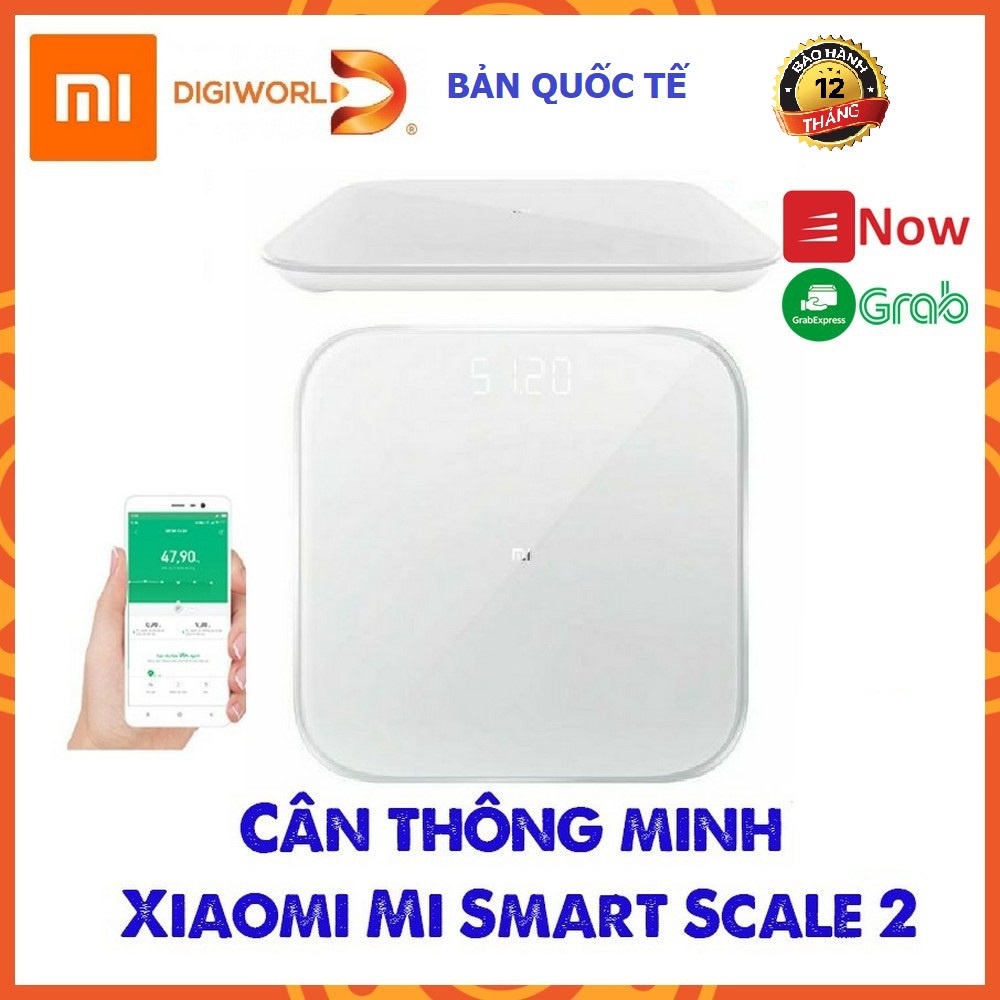 Cân điện tử thông minh XIAOMI Mi Body Fat / Digital Weight Scale 2 Kiểm tra sức khoẻ đo lượng mỡ mặt kính đẹp chính hãng