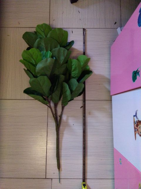 Cây giả -  Cây bàng Singapore giả cảnh cao 1m 3 nhánh lá dày đẹp kèm chậu trang trí nội thất siêu yêu
