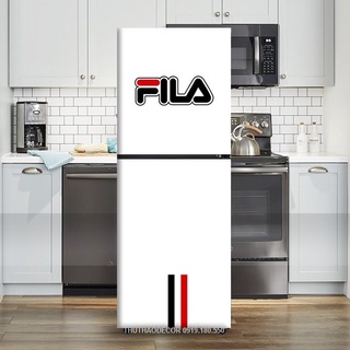 Decal dán tủ lạnh chữ fila nền trắng chất liệu cao cấp