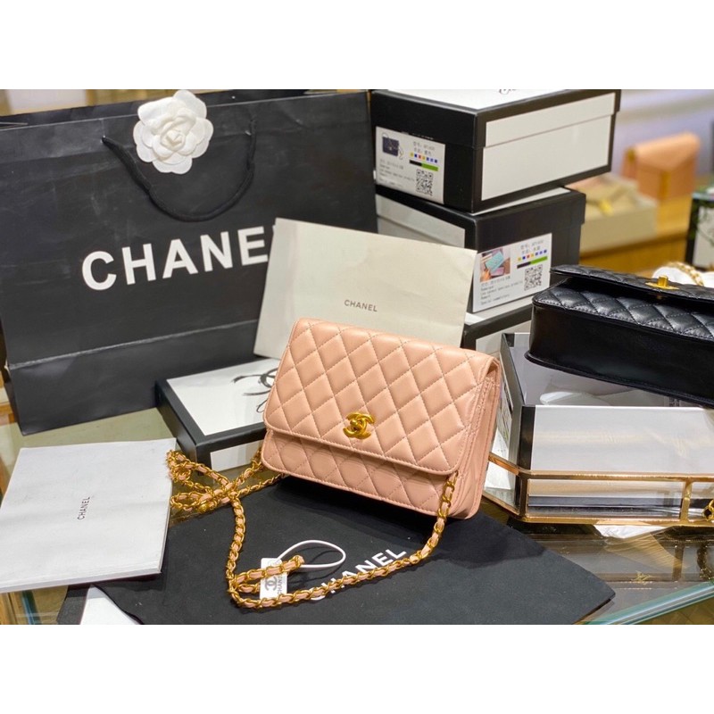 Túi cầu tròn vàng fullbox da lì size 18x13