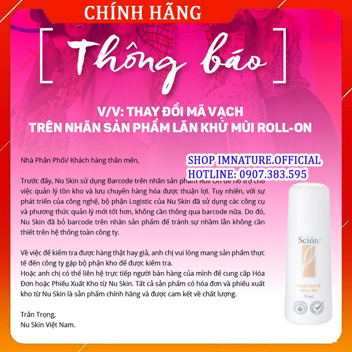 (Chính Hãng) Lăn Scion Khử Mùi Cơ Thể Đặc Biệt Hôi Nách Hôi Chân