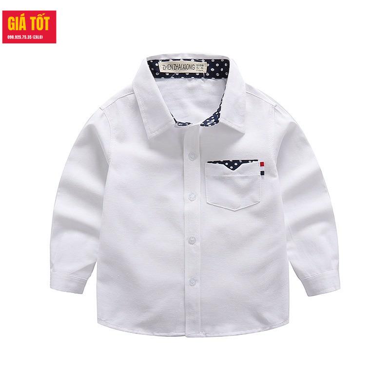 Áo sơ mi trắng cho bé trai   ☑️ Quần áo cho bé trai 6 tuổi size đại 30kg 35kg