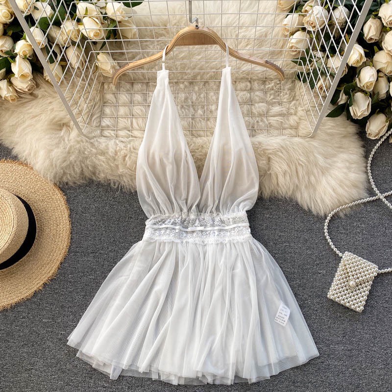 Váy ngủ sexy phong cách tiểu thư cao cấp đầm mặc nhà gợi cảm quyến rũ (Tặng kèm quần chíp lọt khe) TTV202