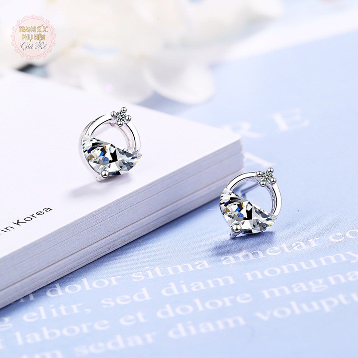 Hoa tai thời trang nữ style Hàn nhỏ xinh, bạc ý S935 - HT232