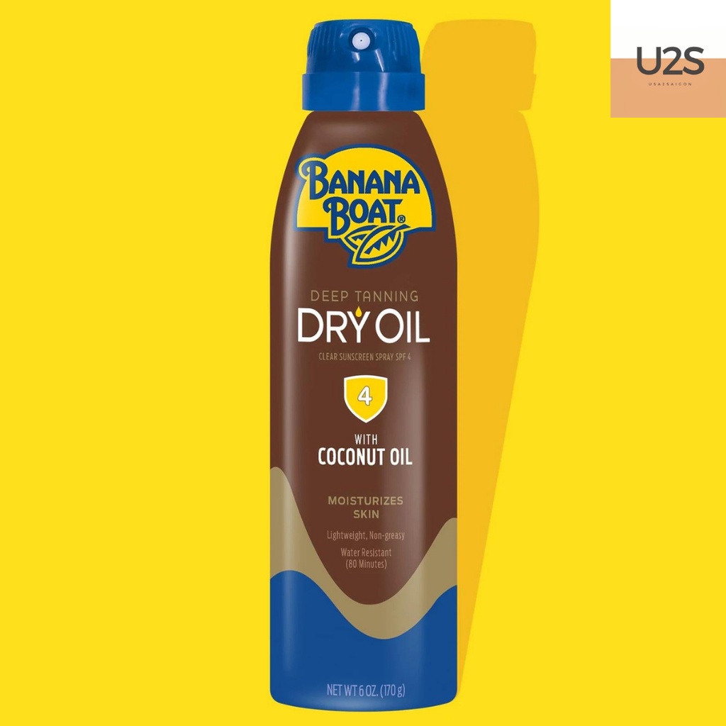 Dầu phơi nắng BANANA BOAT DEEP TANNING DRY OIL SPRAY SPF 4