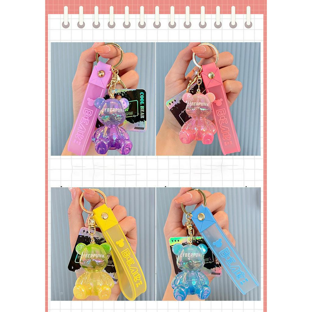 Móc khóa xe máy GẤU CYBERPUNK mạ vàng siêu đẹp móc treo balo túi xách thời trang