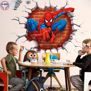 Tranh dán tường siêu nhân decal spider man 3D sticker người nhện trang trí phòng cho bé