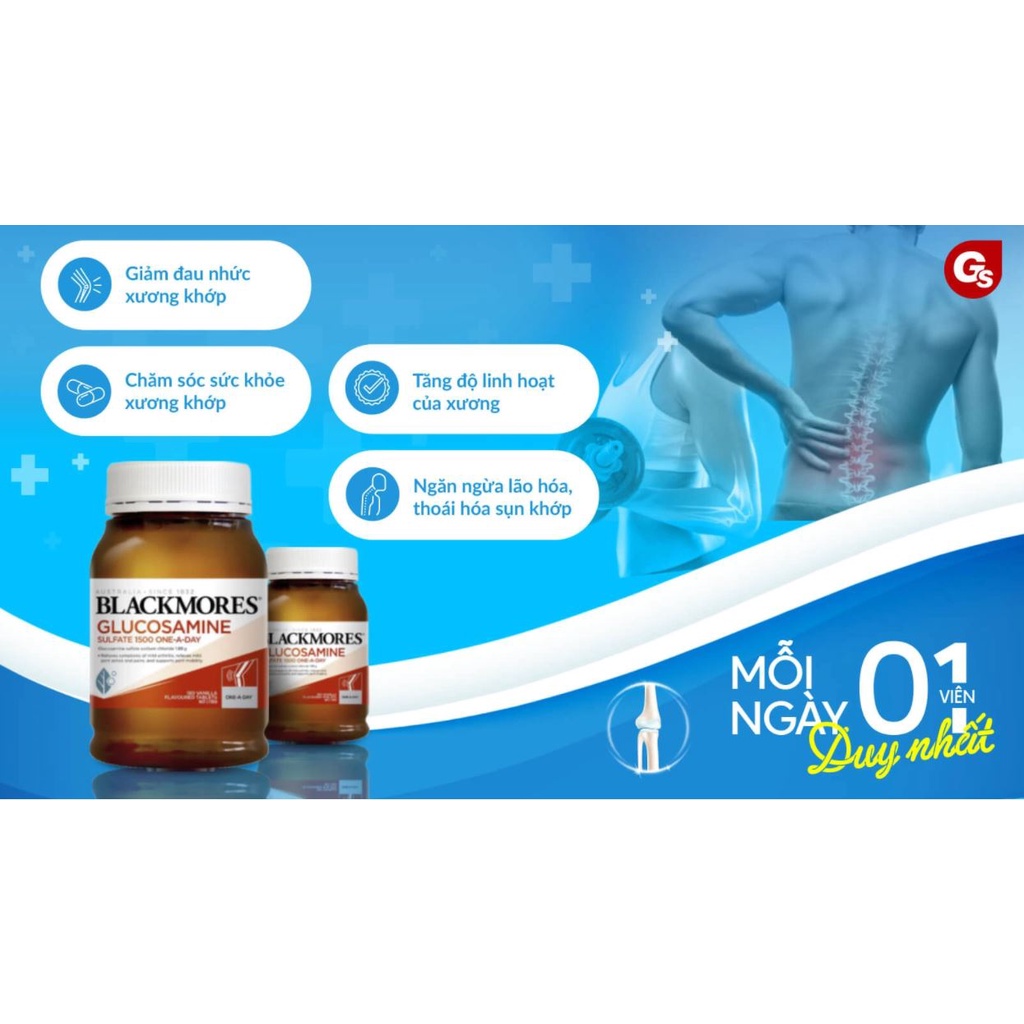 Blackmores Glucosamine Sulfate 1500mg, 180 viên - hỗ trợ giảm đau nhức xương khớp, ngăn ngừa lão hóa, thoái hóa sụn khớp
