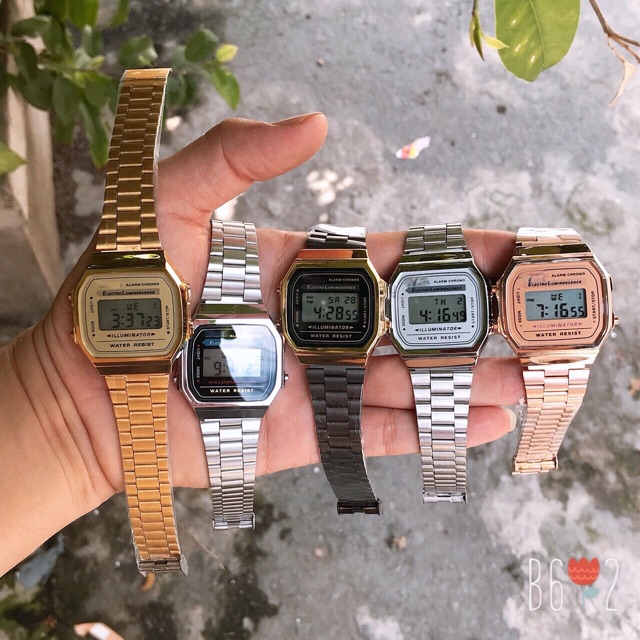 [Sẵn Hàng ]Đồng hồ nam và nữ AG168 dây kim loại không gỉ chống nước | BigBuy360 - bigbuy360.vn