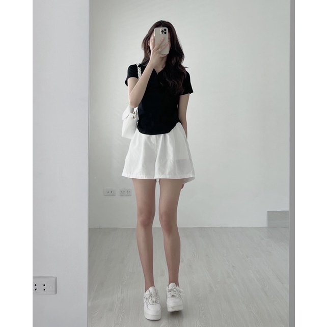 Áo cổ polo chất thun cotton ngắn tay vạt bầu