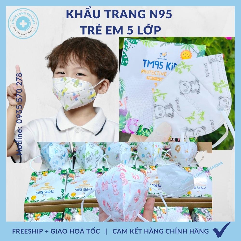 Khẩu trang trẻ em N95 TM KIDS Hộp 10 cái khẩu trang y tế em bé kháng khuẩn