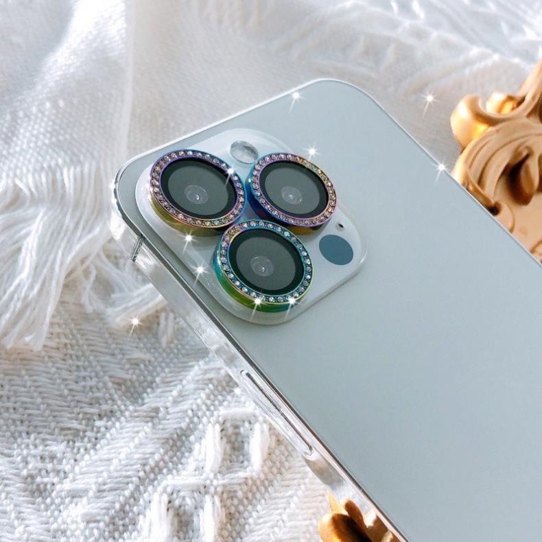 Dán bảo vệ từng mắt Camera 6 MÀU CẦU VỒNG, TITAN GỢN SÓNG cho iPhone 11 PRO MAX 12 PRO MAX 13 PRO MAX 14 PRO MAX