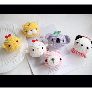 Móc khoá đầu các thú đáng yêu làm bằng len