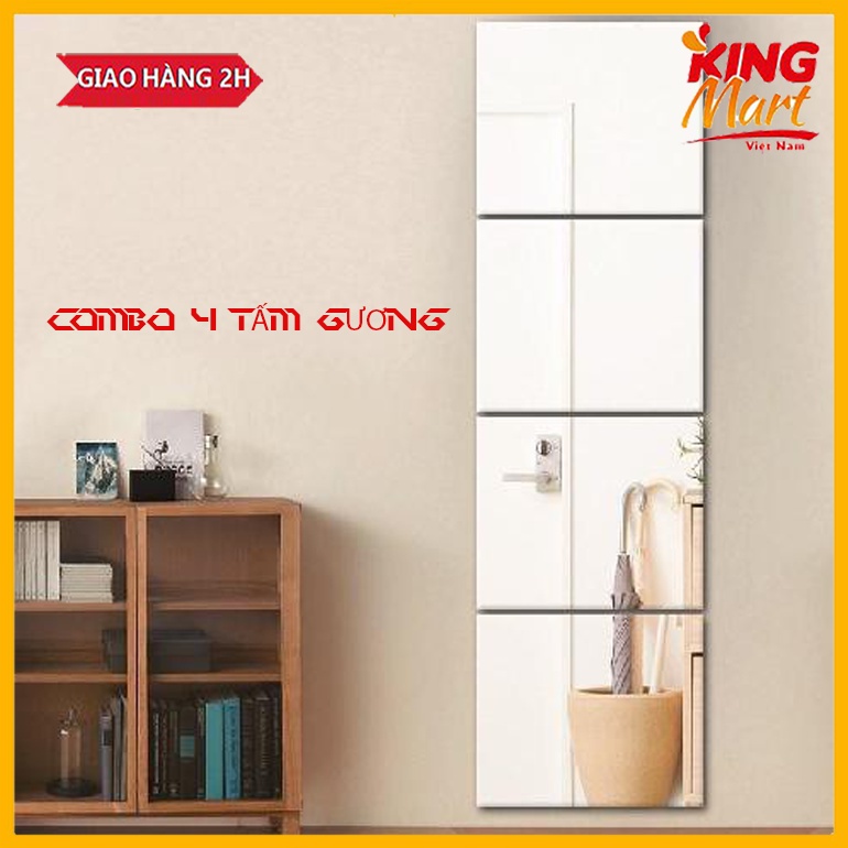 [SIÊU KHUYẾN MÃI] Combo 4 Bộ Gương dán tường 30x30cm