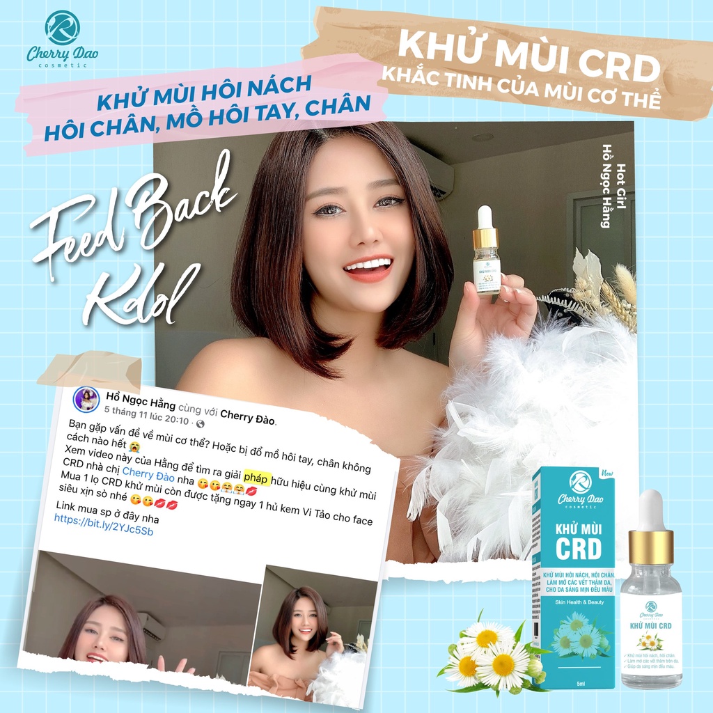 Serum CRD Cherry Đào khử mùi hôi nách hôi chân ngăn mồ hôi tay 5Ml