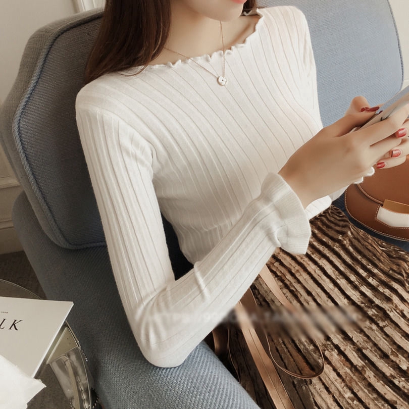 Áo Dệt Kim Tay Dài Màu Trơn Chất Liệu Co Giãn Thoải Mái | BigBuy360 - bigbuy360.vn