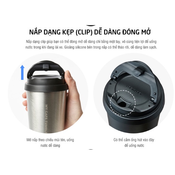 Bình giữ nhiệt bằng thép không gỉ Lock&lock Tumbler 450ml bình nước cho bé đi học LHC4151