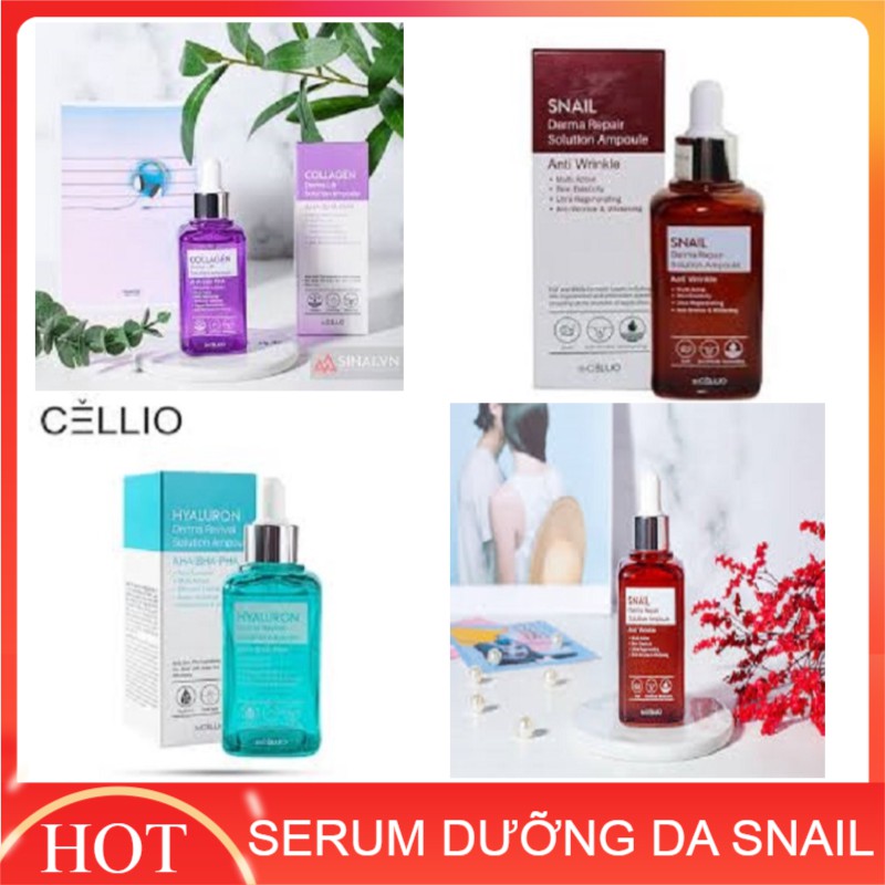 SERUM DƯỠNG DA SNAIL DERMA REPAIR SOLUTION AMPOULE DR. CELLIO 50ML