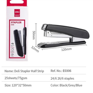 Dập ghim số 3, 25 tờ deli e0306 - 3 màu ngẫu nhiên