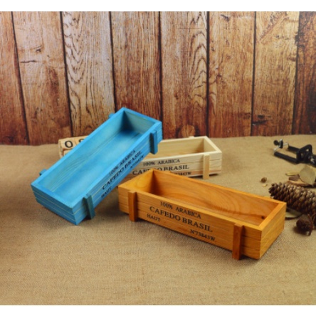 kệ gỗ trồng cây sen đá để hoa HG3 sắc màu 22,5x4,5x4,5 cm