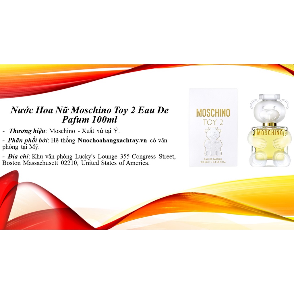 Nước Hoa Moschino Toy 2 Eau De Pafum 100ml XT350 Nước hoa gấu bông Mùi Hương Mê Hoặc Của Các Nàng