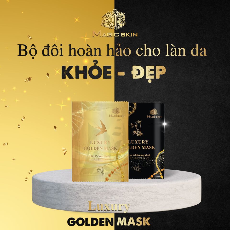 Luxury Golden Mask 👍 Mặt nạ Ủ YẾN THẢI ĐỘC Magic Skin🎈   01 hộp 6 gói