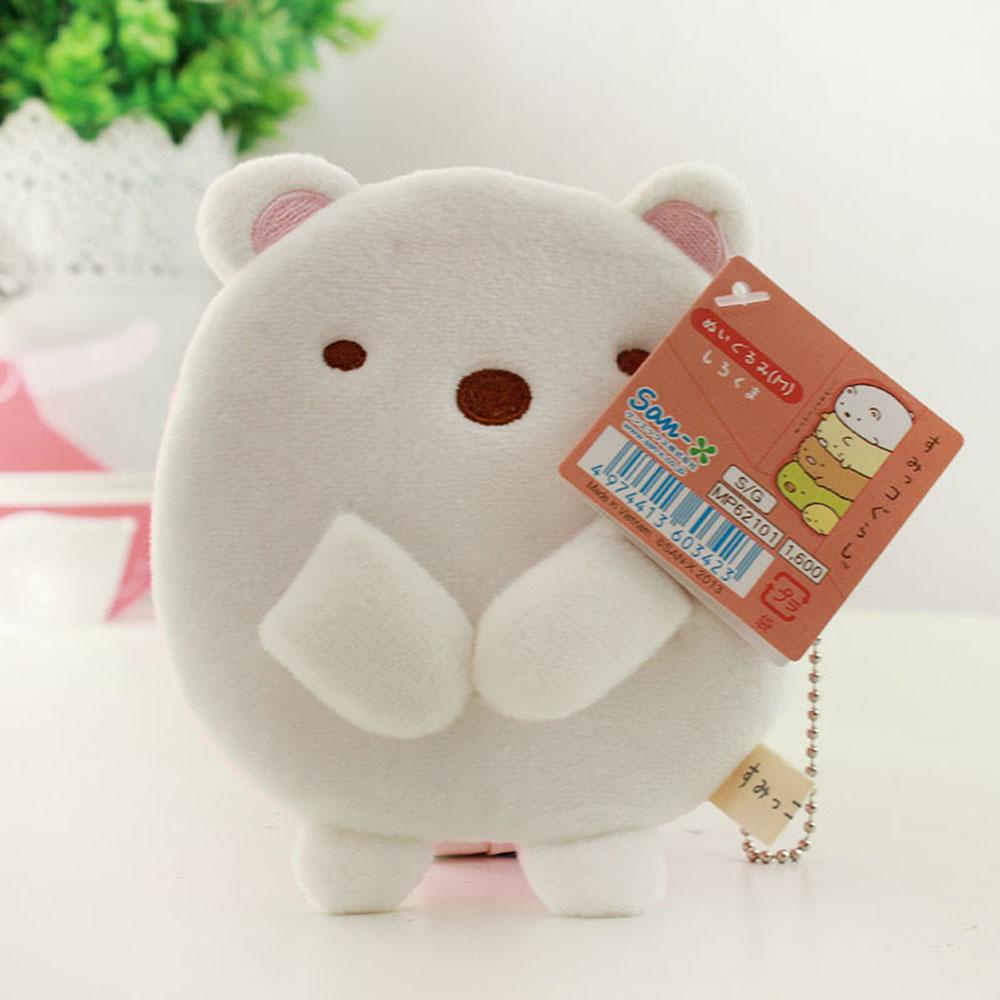 Ví vải lông mềm Sumikko Gurashi đựng tiền xu dây cáp USB mini phối khóa kéo treo mặt phụ kiện hoạt hình Nhật Bản