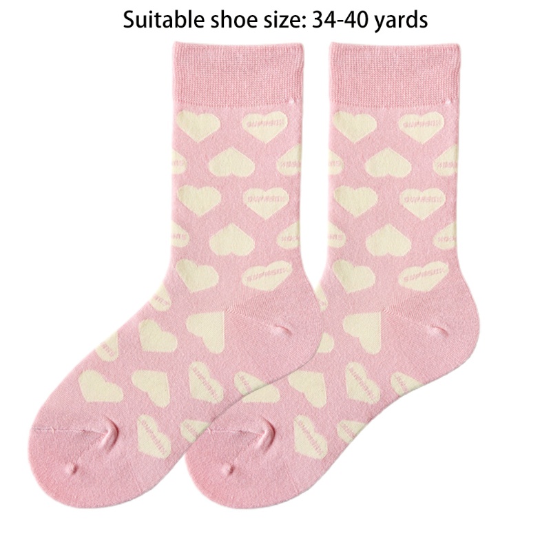 Youyo Vớ Cotton Thoáng Khí In Họa Tiết Trái Tim Phong Cách Harajuku Nhật Bản Mới Lạ M