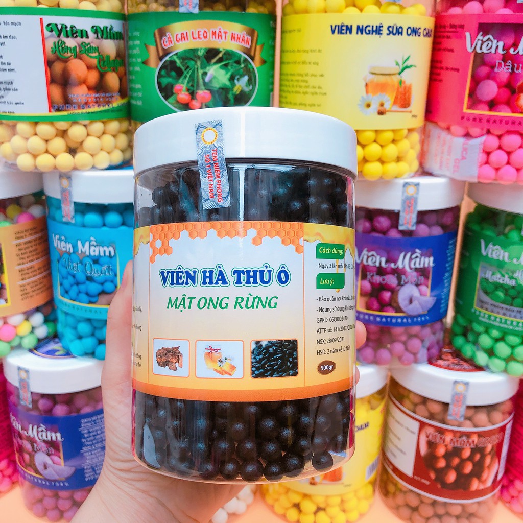 500gr viên hà thủ ô mật ong rừng hỗ trợ trị tóc bạc sớm, kéo dài tuổi thọ, tăng sinh lý nam có giấy chứng nhận ATTP