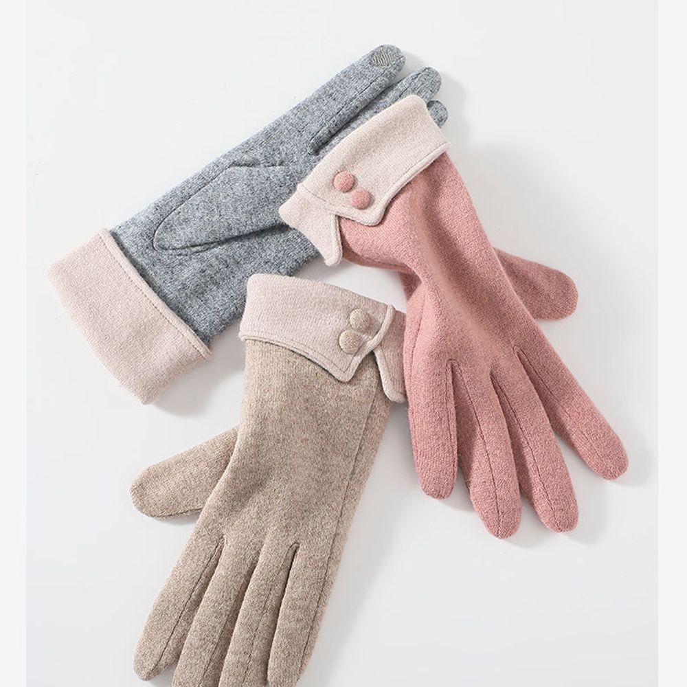 Găng Tay Hở Ngón Giữ Ấm Mùa Đông Màu Trơn Đơn Giản Dành Cho Nữ