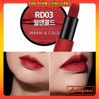 Son thỏi Apieu True Matte RD03 đỏ rượu lâu trôi mịn môi
