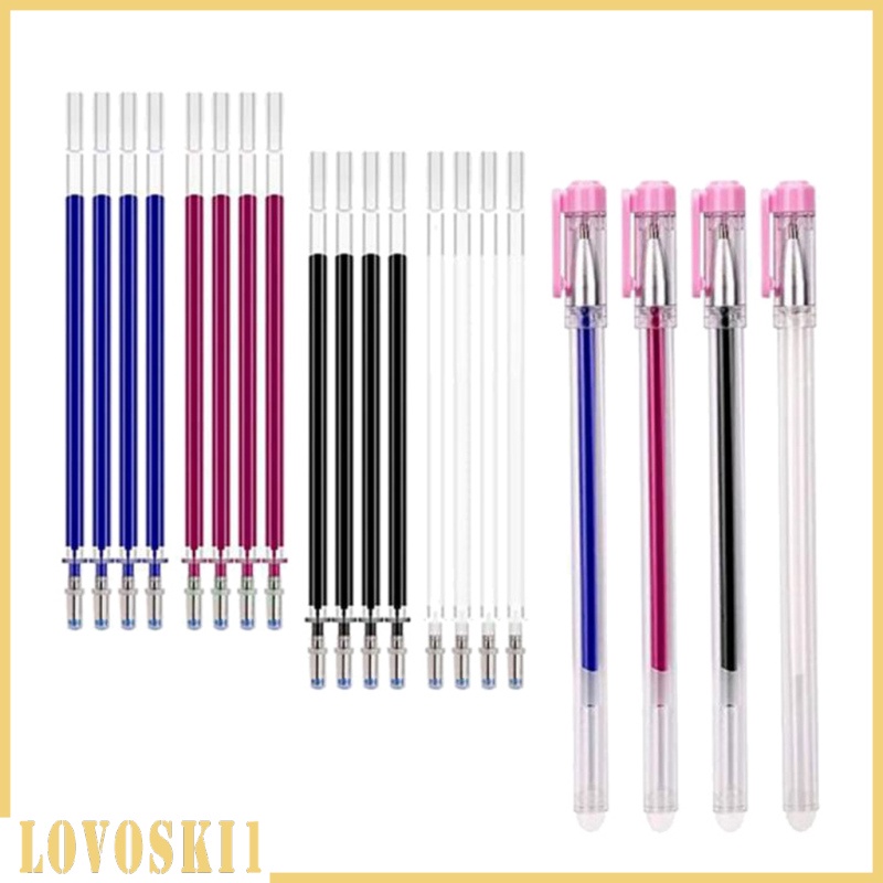 [LOVOSKI1]4 Colors Heat Erasable Pens Fabric Marking Pens with 20 Refills for Dressmaking