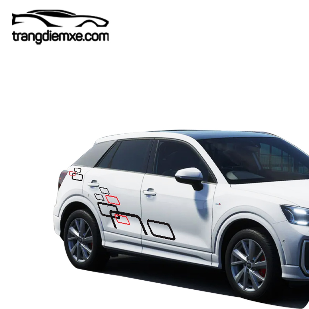 Decal Họa Tiết Vuông Y39 Tem Dán Độc Đáo Loại Trangdiemxe