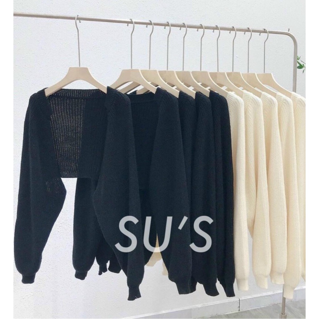 Áo Khoác Nữ Cardigan Len Tay Bồng Chất Len Dày Dặn Siêu Xinh -Chuu House- CH0092