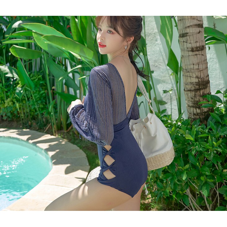 Đồ bơi nữ kín đáo QUEEN BIKINI Bikini liền thân tím Quảng châu BIK007 | BigBuy360 - bigbuy360.vn