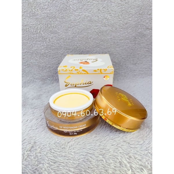 Kem SAPHIA Linh Chi 20g Dưỡng Trắng Da- Dưỡng Ẩm-Ngừa Lão Hoá Da