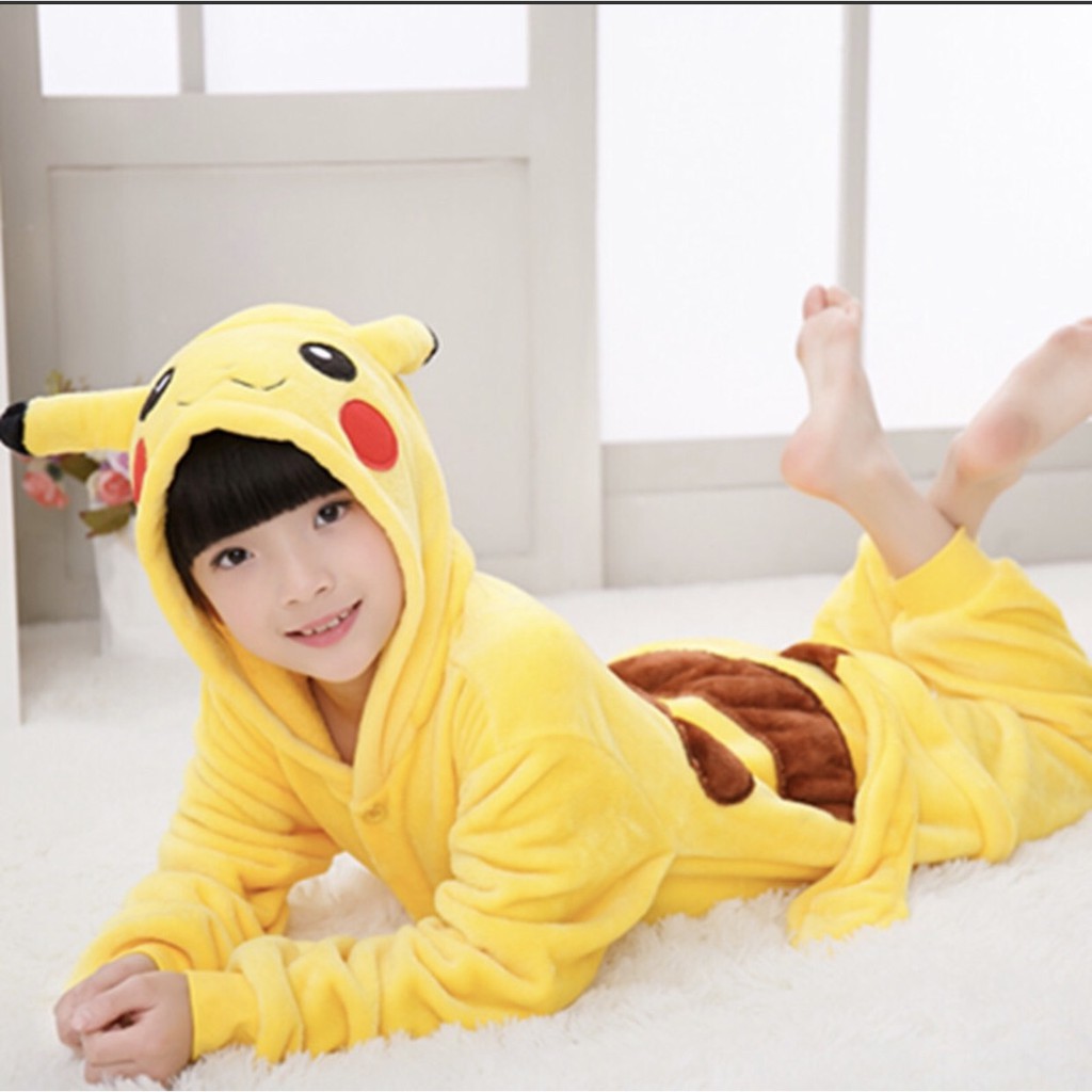 👑  Bộ Đô Thú Pikachu Trẻ Em , Bộ Đồ Thú Cosplay Hình Pikachu Cho Bé  👑