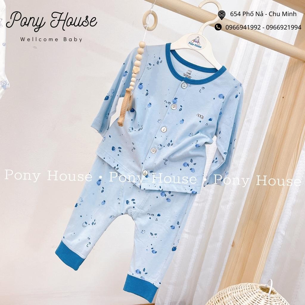 Bộ Quần Áo Dài Tay Nous Cài Thẳng (Cài Giữa) Chất Liệu Nu Petit Size Cho Bé 0-3 Tháng Đến 9-12 Tháng (0M-3M-6M-9M-12M)